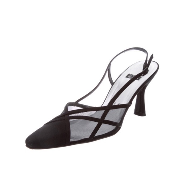 STUART WEITZMAN mesh Slingback Pump, Size 7 black - Picture 1 of 5